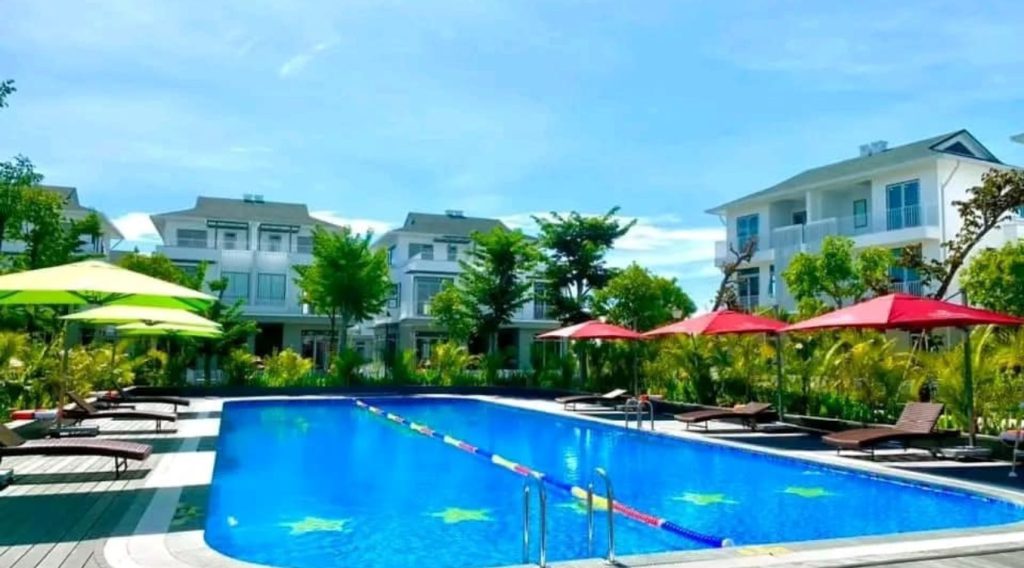 Bể bơi Biệt thự song lập thực tế 150m2 dự án Eco Garden Huế