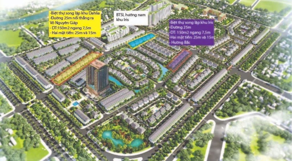 Biệt thự song lập 150m2 Dahlia dự án Eco Garden Huế