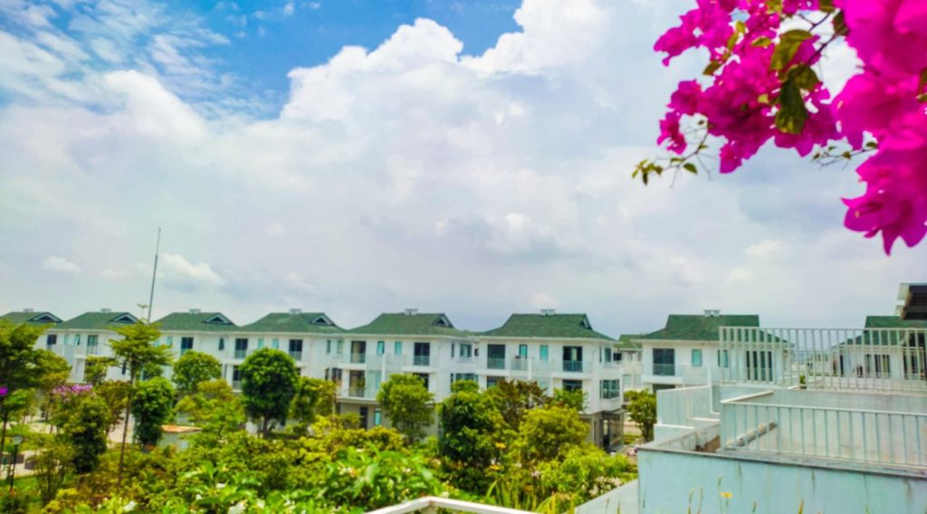 Biệt thự song lập thực tế 150m2 khu iris nhìn từ ban công dự án Eco Garden Huế