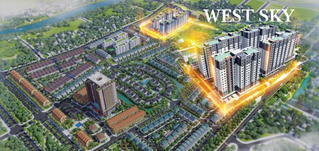 Vị trí chung cư xã hội west sky trong dự án ecogarden huế
