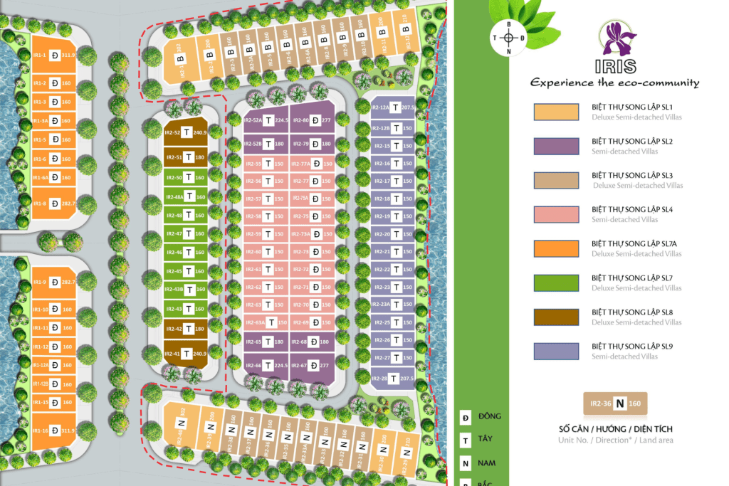 Mặt bằng phân lô khu Iris Eco Garden Huế