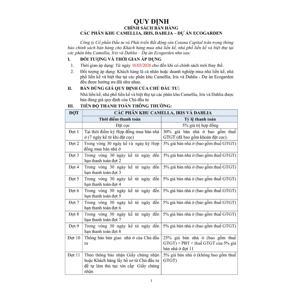 Tổng Quan 25 chính sách bán hàng ecogarden huế tờ 2