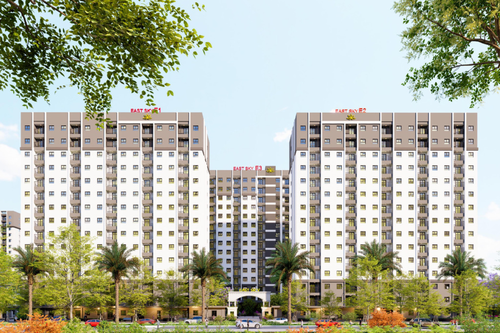 cổng vào chung cư eco garden huế east sky